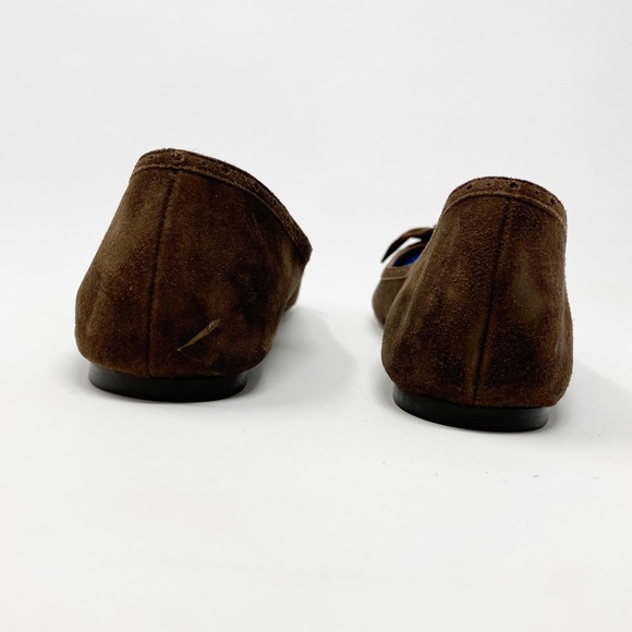 J Crew Suede Ballet Flats Round Toe Bow 8.5 brown - Picture 5 of 9